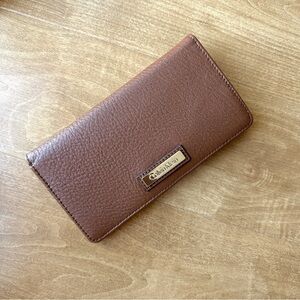 Calvin Klein Thin Brown Leather Bifold Wallet